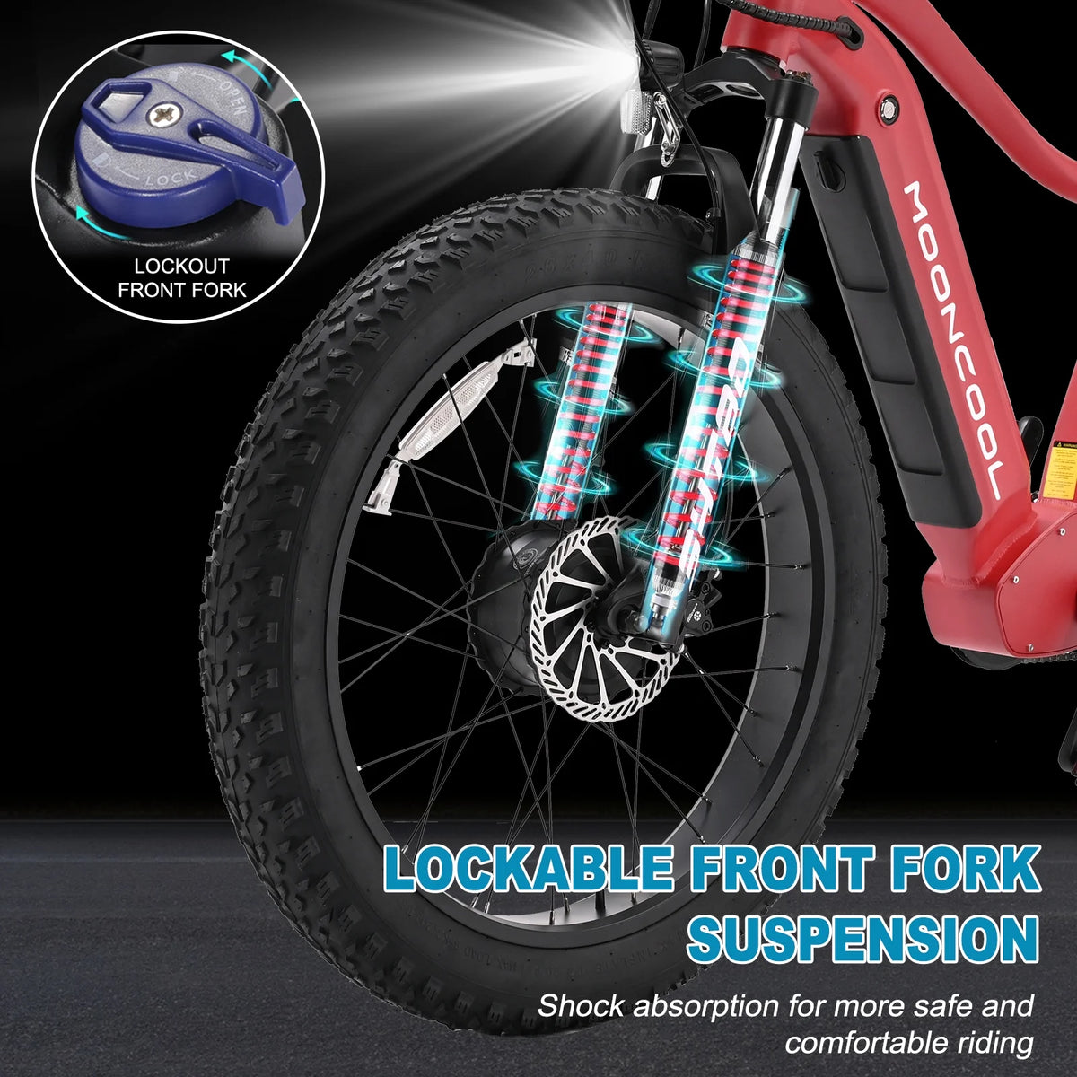 48V 1000W Dual Motors 26 x 4 Fat Tire 7-Speed Electric Mountain Bike H79934