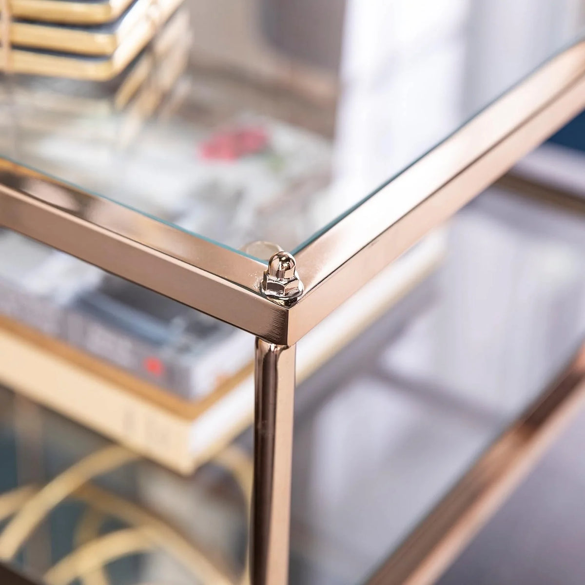 Mirrored 3-Tier Side Table Y5365