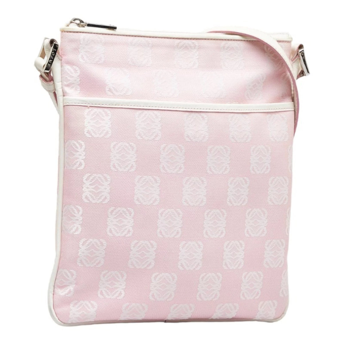 Pre-Owned Pink White Canvas Leather Shoulder Bag M118981