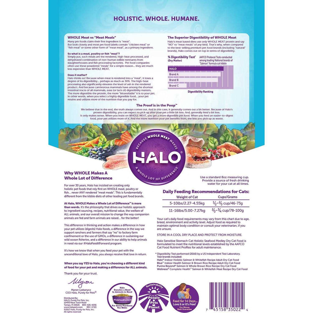 Seafood Sensitive Stomach Dry Cat Food V8999