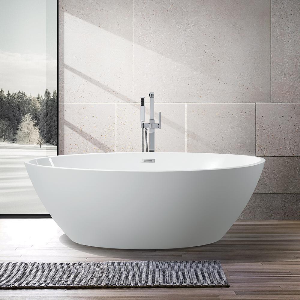69 in. Acrylic Freestanding Bathtub in White O853