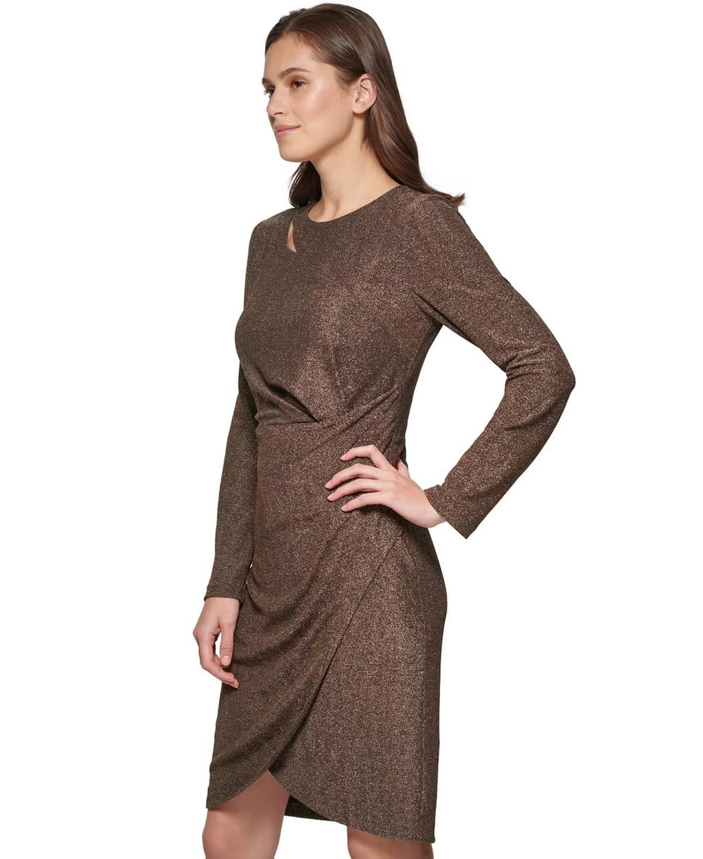 Metallic Cut-Out Bodycon Dress U786334