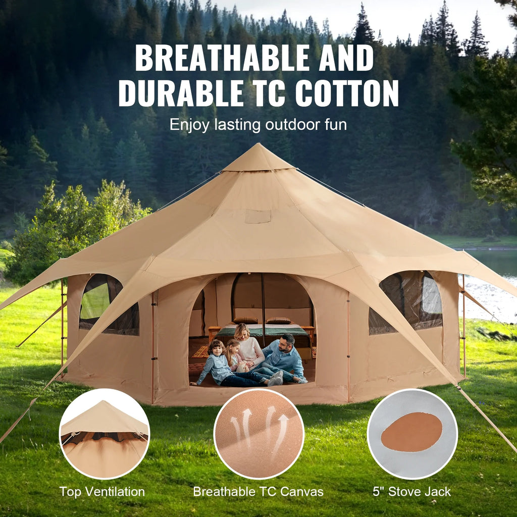 Canvas 4 Seasons Bell Tent with Stove Jack G648