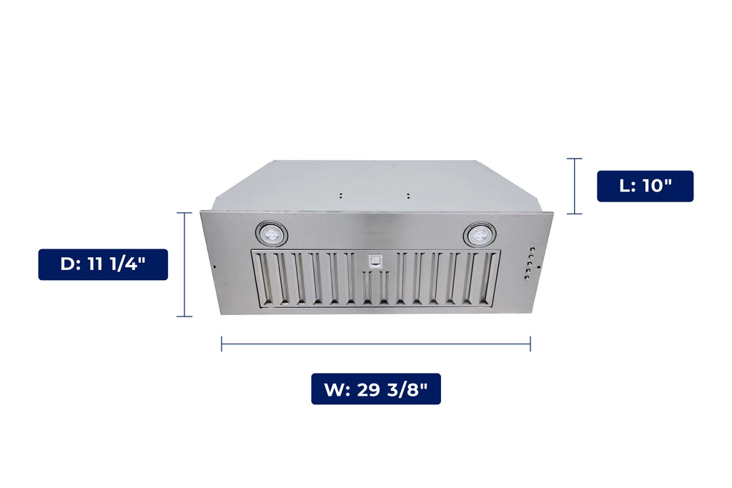 30 in. Stainless Steel Convertible Undercabinet Range Hood Insert B910