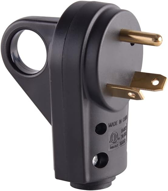 30 Amp RV Plug Male Replacement 3 Prong Electrical Power Connector Pack of 2 D583