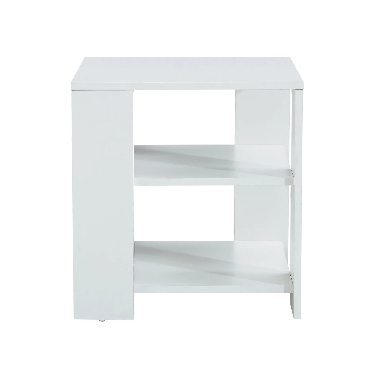 White 3 Tier Wood Square Nightstand S247