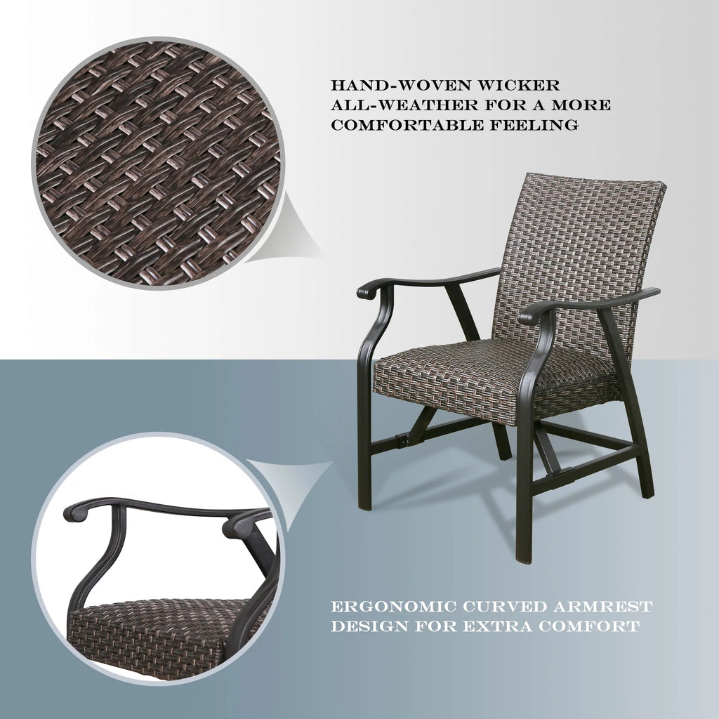 Rattan Patio Motion Rocking Chairs Set of 2 J3245
