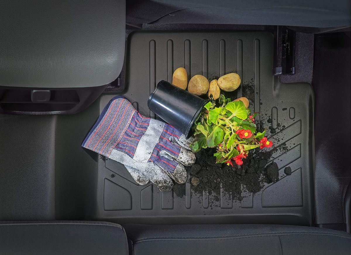 Custom Fit Floor Mats 2 Rows and Cargo Liner Set Black H419765