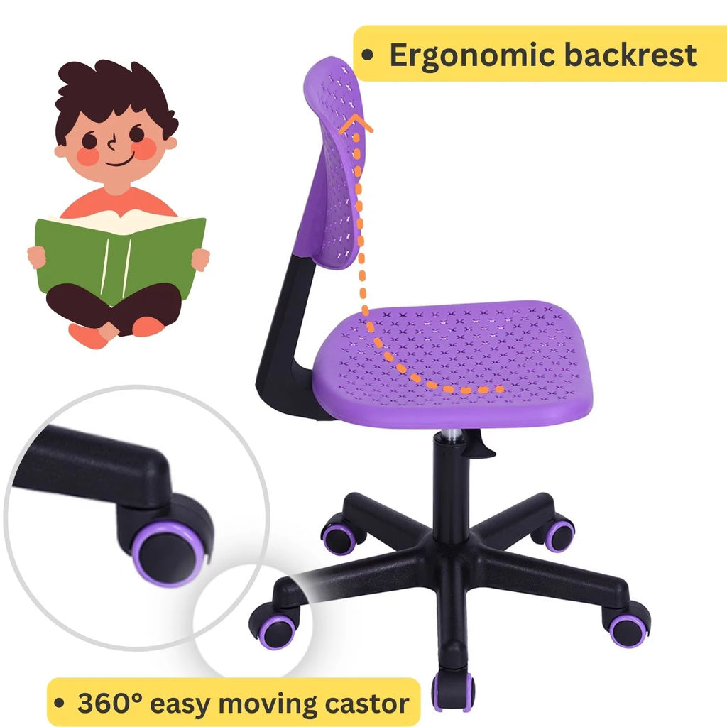 Purple Swivel Task Chair with Lumbar Support I29603