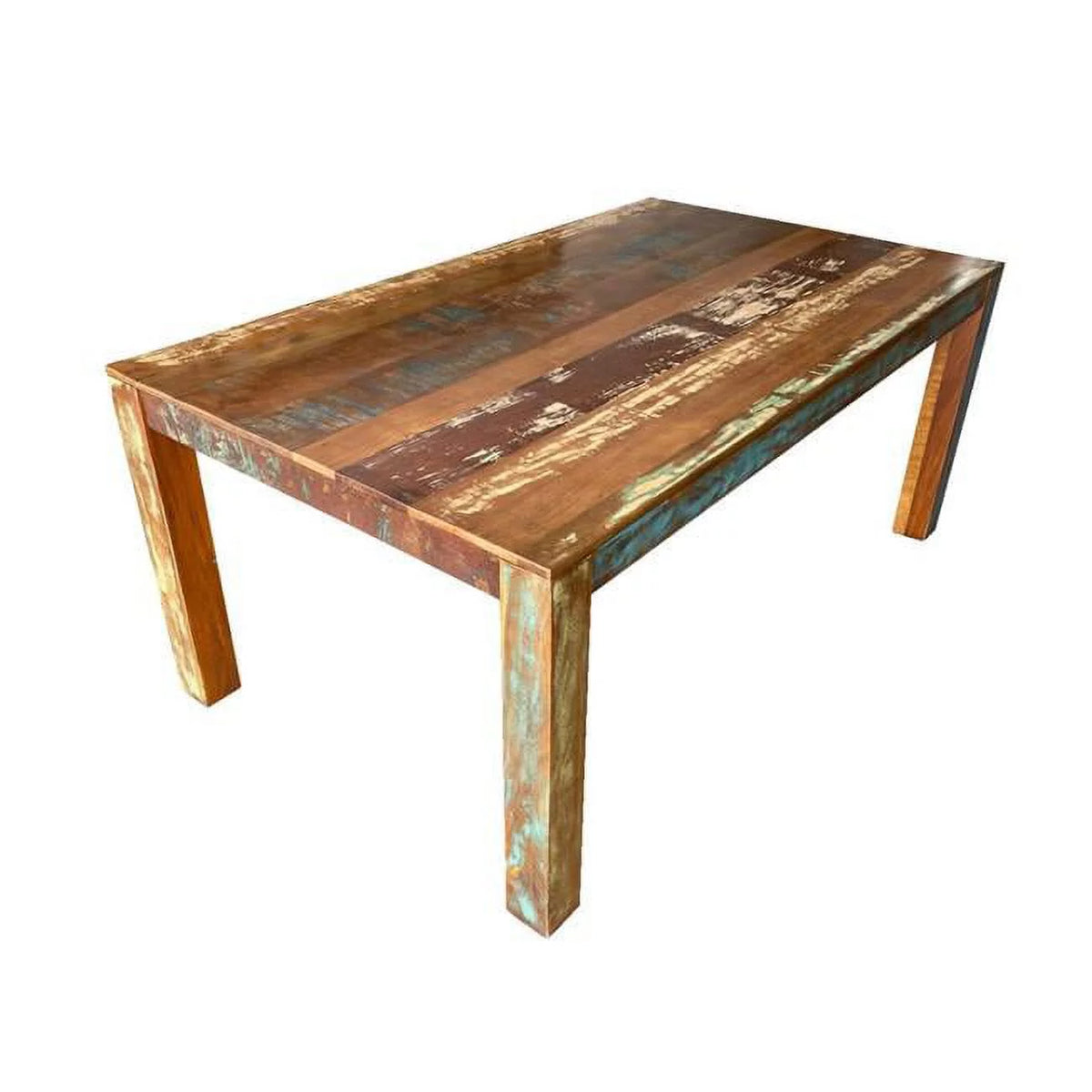 Brown Distressed Solid Wood Rectangular Dining Table T8080