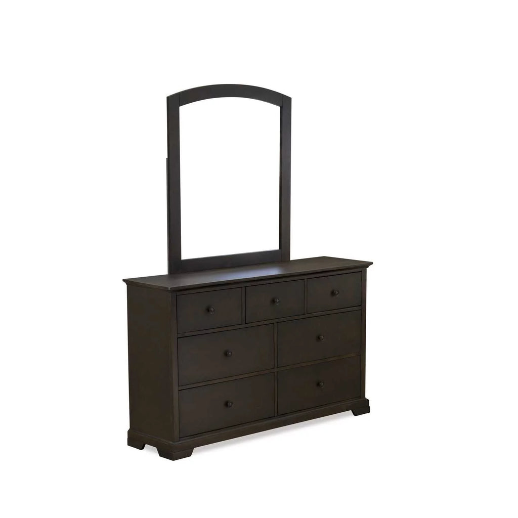 3 Pc Bedroom Set with Platform Bed Mirror and 6 Drawer Dresser T48707