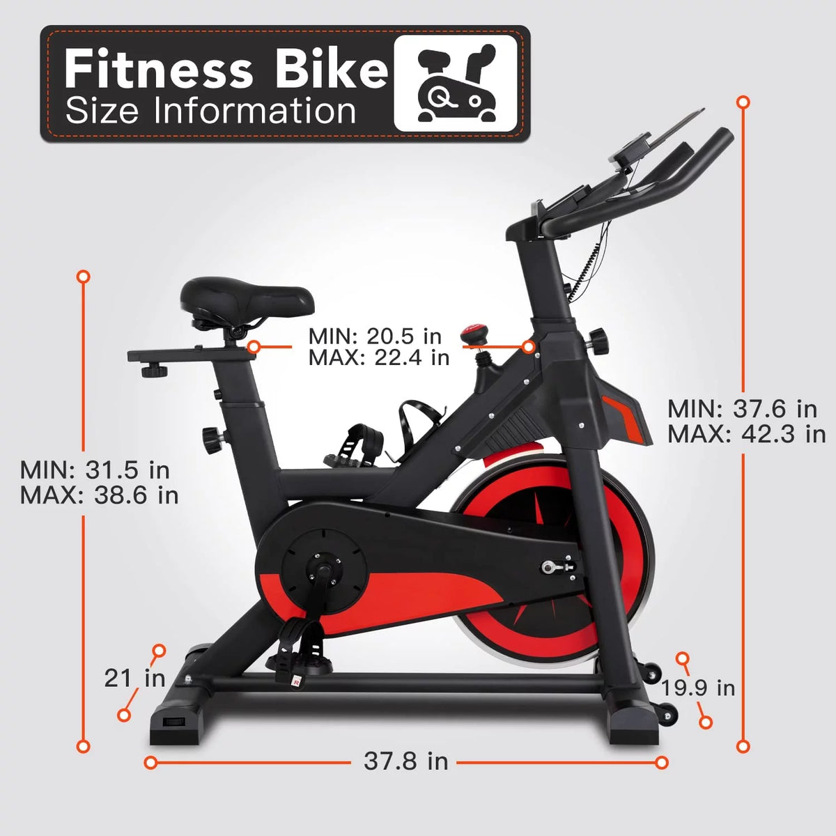 Exercise Bike Indoor Cycling Bike Stationary Black U404