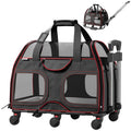 Pet Carrier with Removable Wheels and Double Telescopic Handle B548