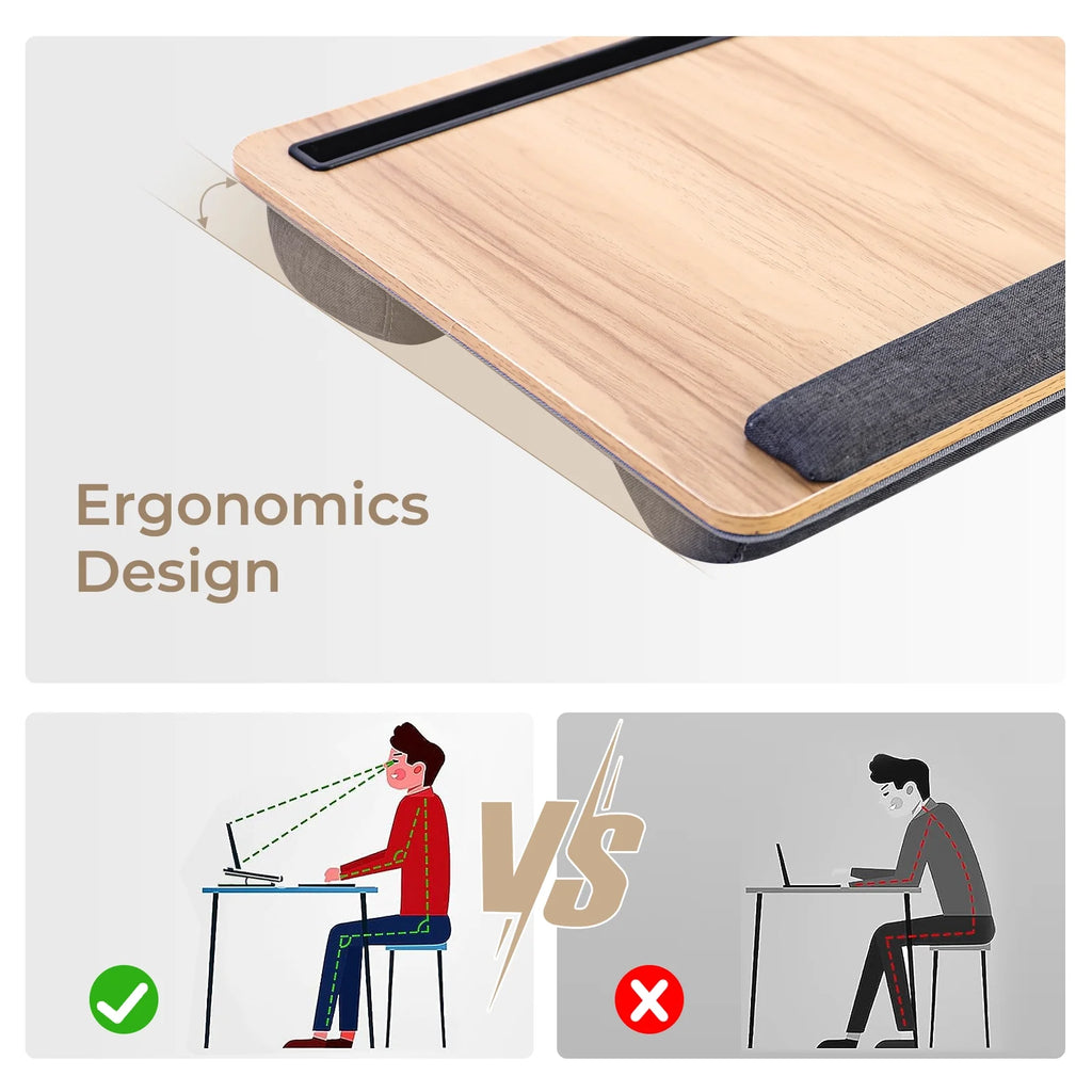 Portable Lap Laptop Desk with Cushion, Mouse Pad & Phone Slot Z1348