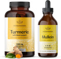 Turmeric Curcumin Capsules and Mullein Leaf Extract Tincture 2 Pack O1532
