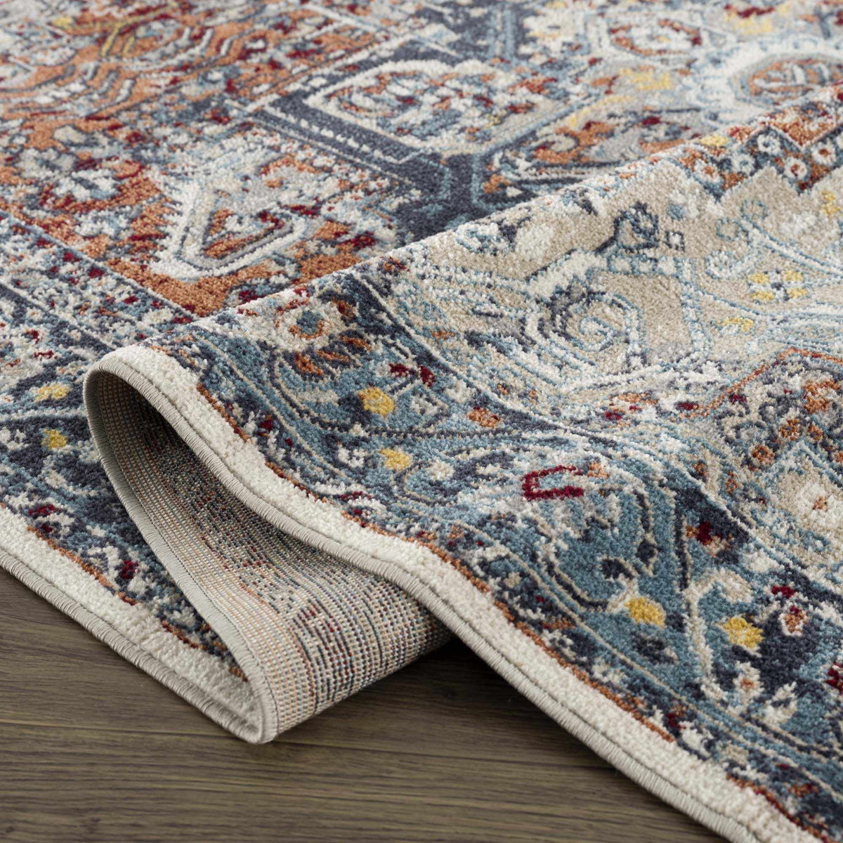 Blue Terra Cotta Cream Persian Area Rug G502518