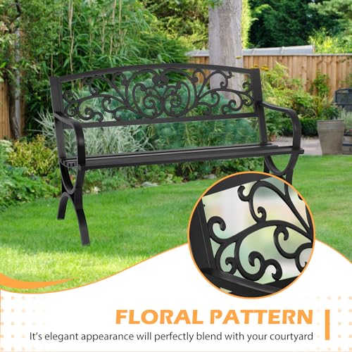 Black Metal Loveseat Bench U6805