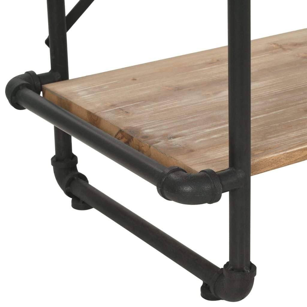 Solid Firwood and Steel Bookcase J125737