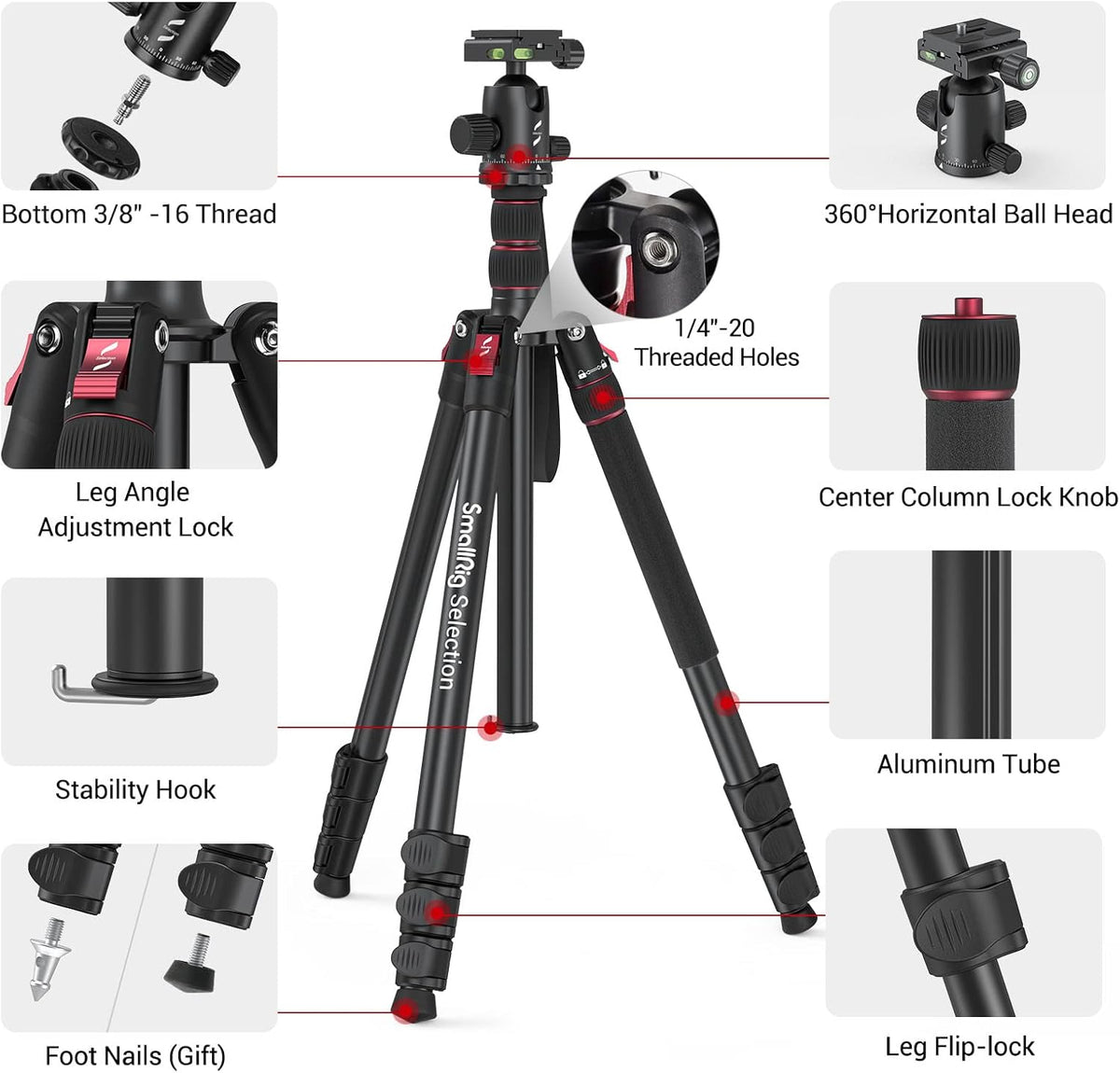 Foldable Aluminum Camera Tripod & Monopod N771031