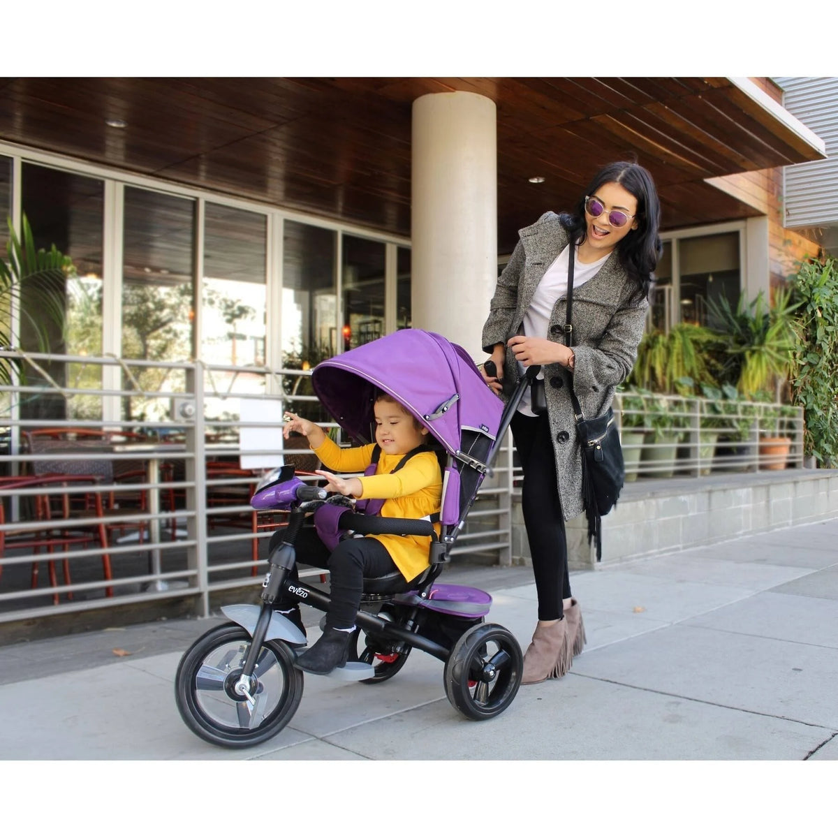 Pink 4-in-1 Canopy Stroller Trike Y73628