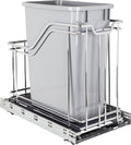 Metal Single Trashcan Polished Chrome E7078