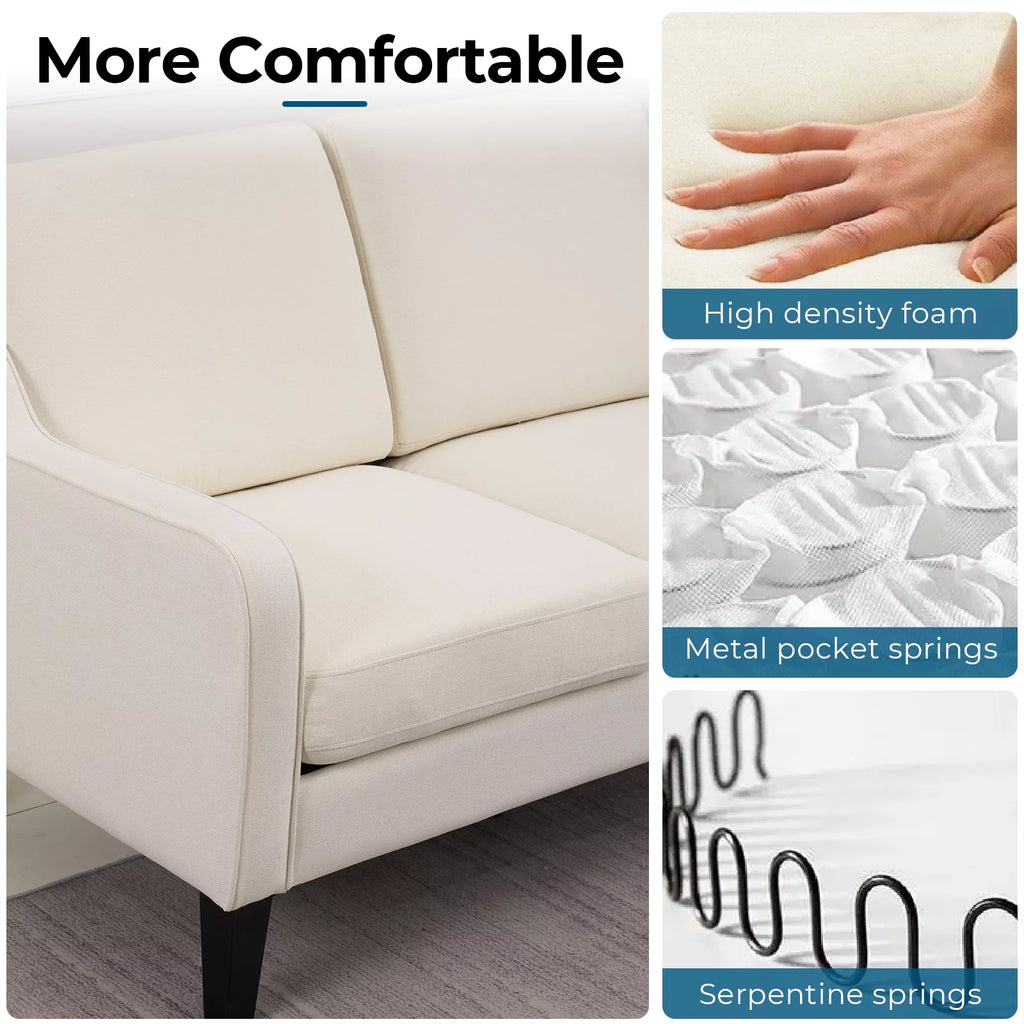 Beige Mid-century Modern Loveseat Y9896