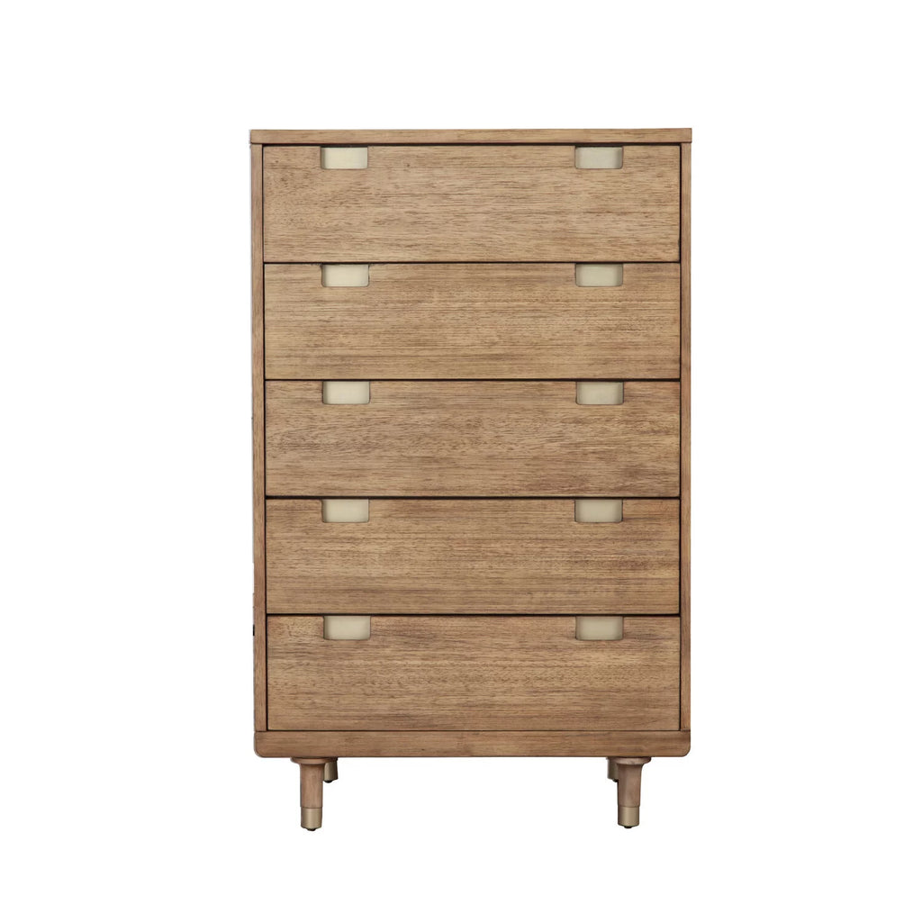 Five Drawer Wood Chest in Sand Beige C626650