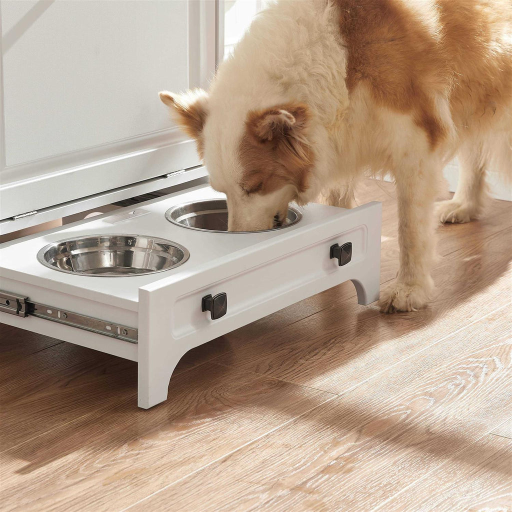 Modern Pet Feeding Station with 2 Elevated Dog Bowls Z998