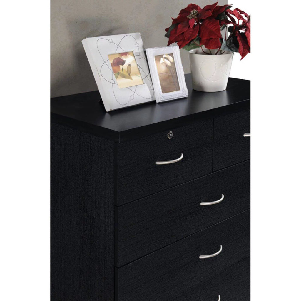 7 Drawer Wooden Jumbo Dresser Chest with 2 Top Locks, Cherry F9887