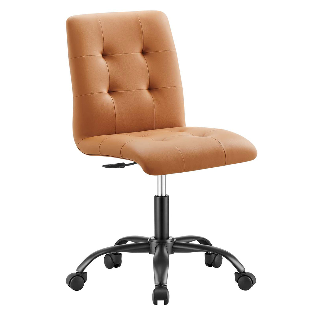 Black Tan Armless Office Chair C941159