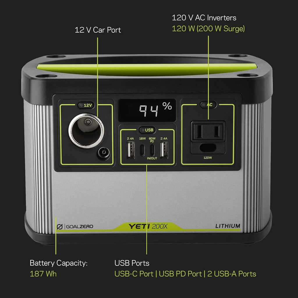 Portable Power Station 187Wh Lithium Battery 120 Watt AC Inverter D88596