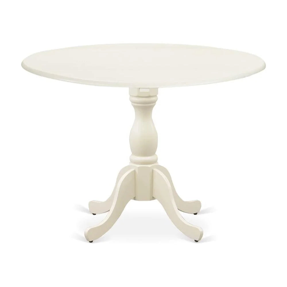 Linen White Wood Pedestal Dining Table O311