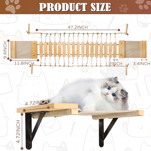 Cat Wall Shelves with Hammock and Perch J282