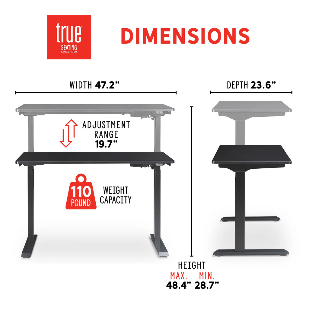 Black Height Adjustable Electric Standing Desk B15328