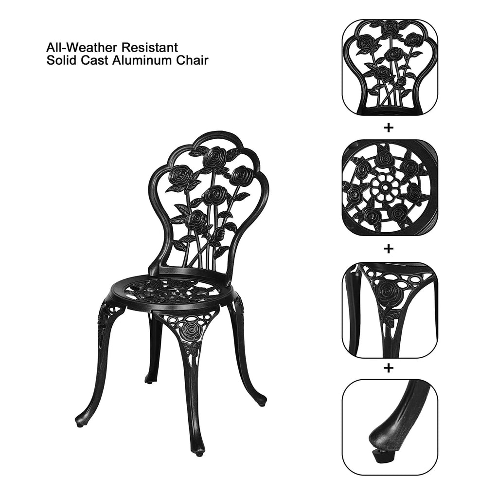 4 Piece Black Aluminum Patio Conversation Set P380