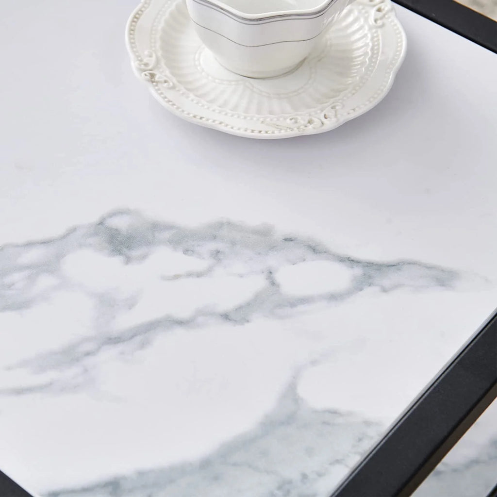 Marble Color Top Nesting Coffee Table Set with Metal Frame K757
