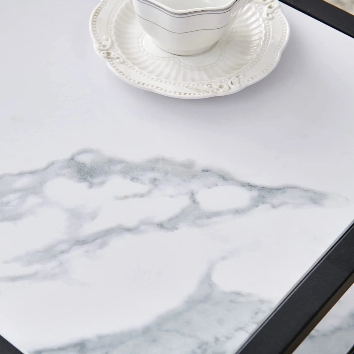 Marble Color Top Nesting Coffee Table Set with Metal Frame K757