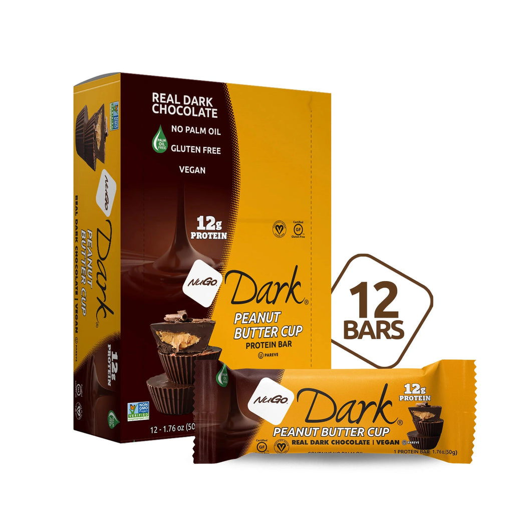 Dark Chocolate Peanut Butter Cup, 12g Vegan Protein, Gluten Free, 12 Count H9353