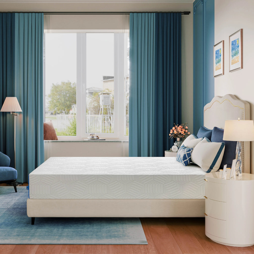 Blue 8 inch Cooling Gel Memory Foam Mattress I238