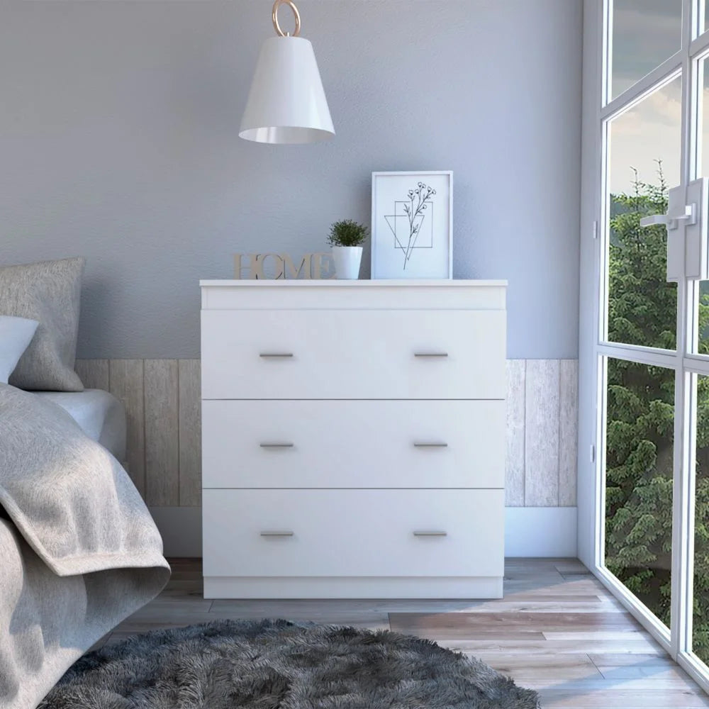 Black 3 Drawer Dresser with Metal Handles C46391