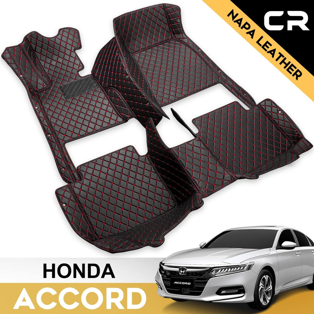 Leather Car Floor Mats 1st & 2nd Row Black V453551