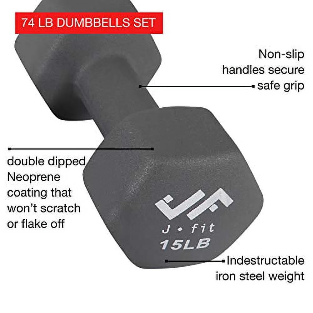 74 lb Dumbbell Set with Steel Stand E819603