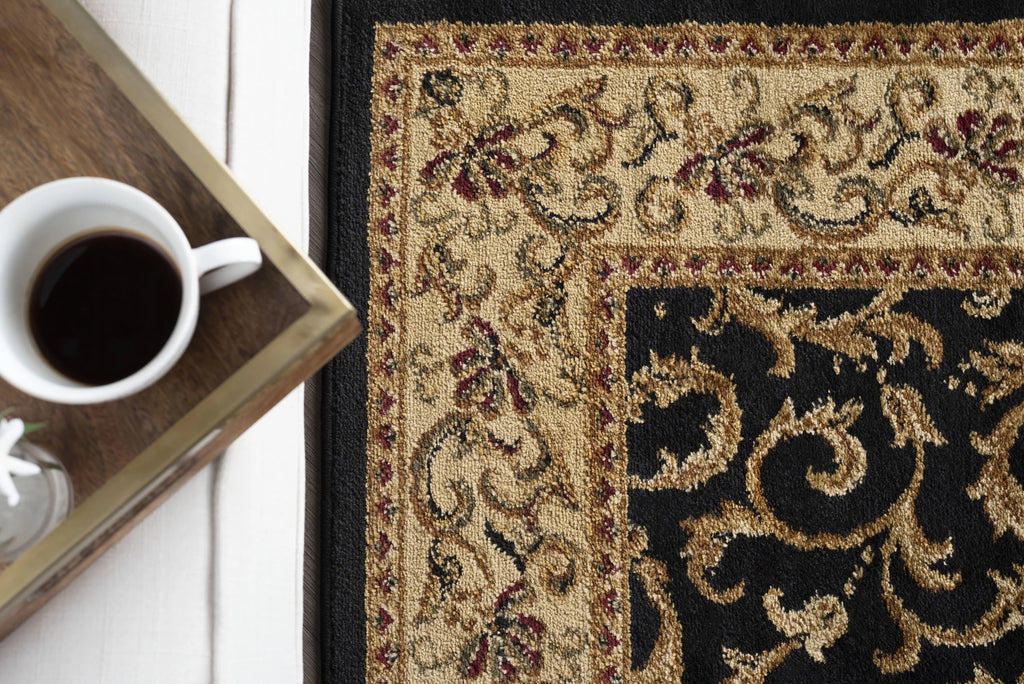 Black 8x10 Transitional Area Rug P143