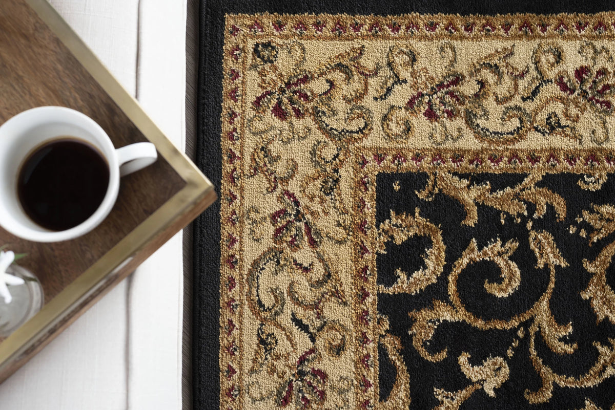 Black 8x10 Transitional Area Rug P143