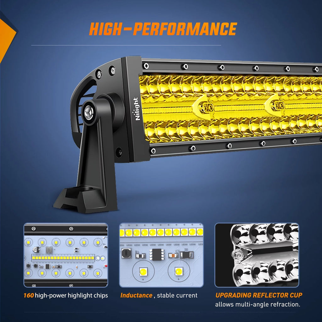 Amber 22 Inch 480W Triple Row LED Light Bar J8917