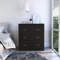 Black 3 Drawer Dresser with Metal Handles C46391