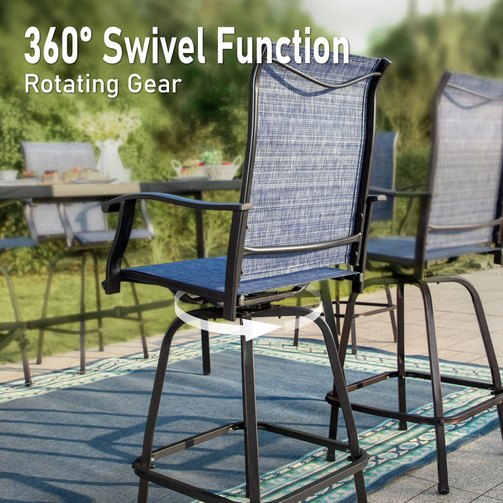 3 Pieces Outdoor Swivel Bar Stool Bistro Set Y720