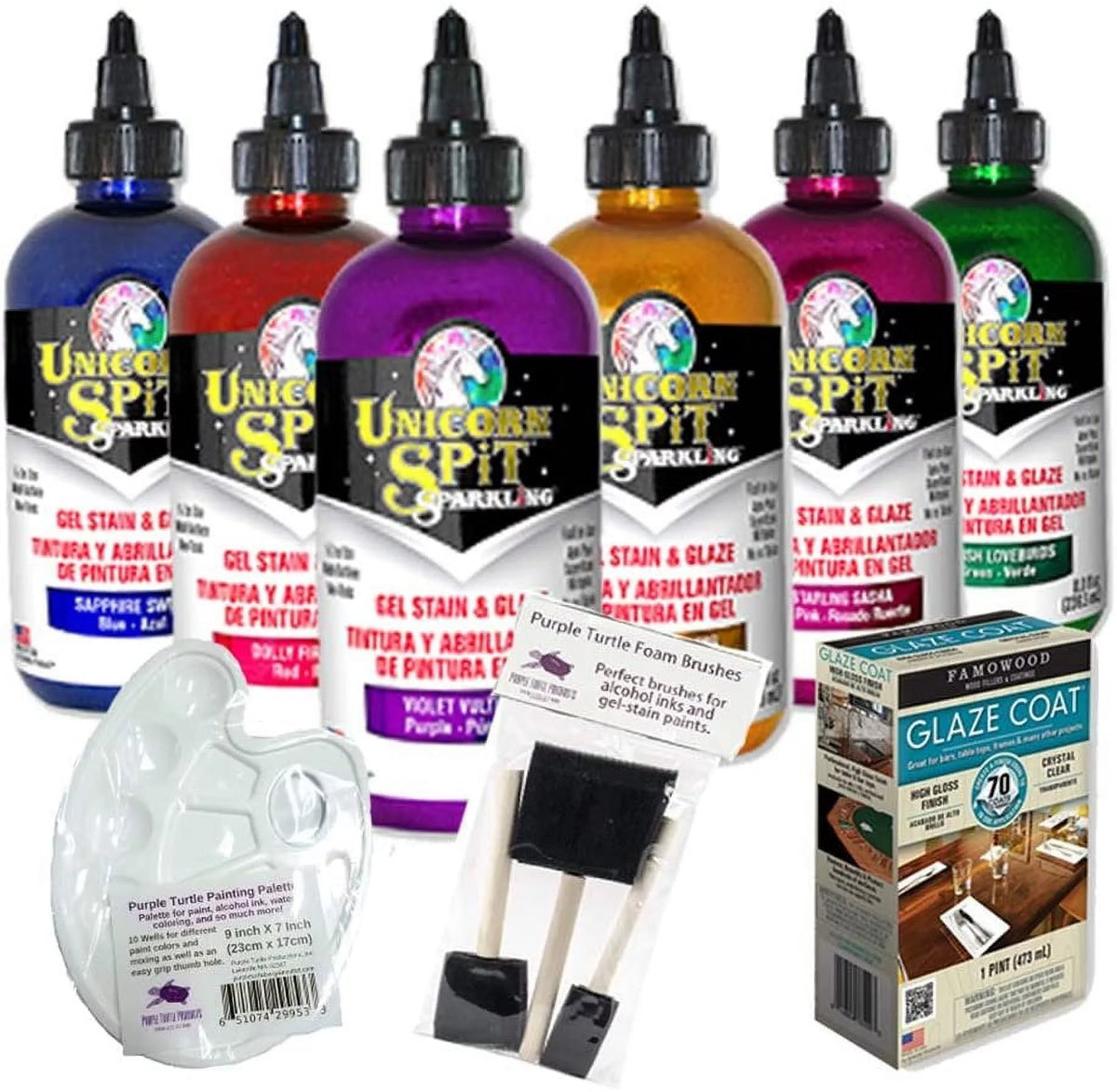 8 oz Gel Stain & Glaze Paint Bundle with Glaze Coat Kit X37541