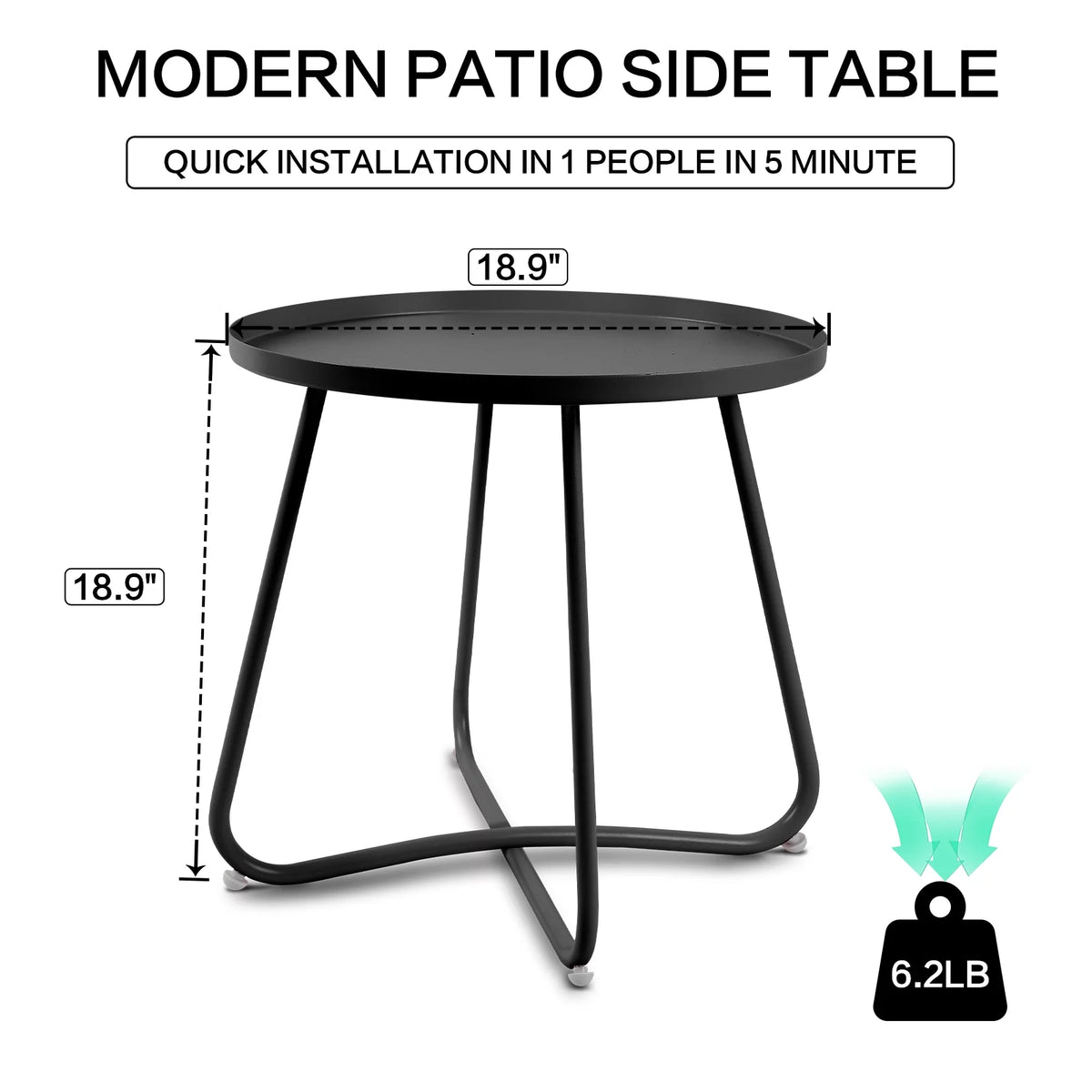 Round Metal Side Table M43827