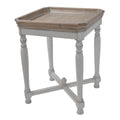 Aged White Square Side Table E7351